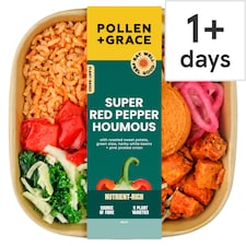 Pollen + Grace Superfood Red Pepper Houmous + Rice Salad Bowl