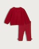image 2 of F&F Baby 2-Piece Cable Knit Cardigan and Leggings Set in Red