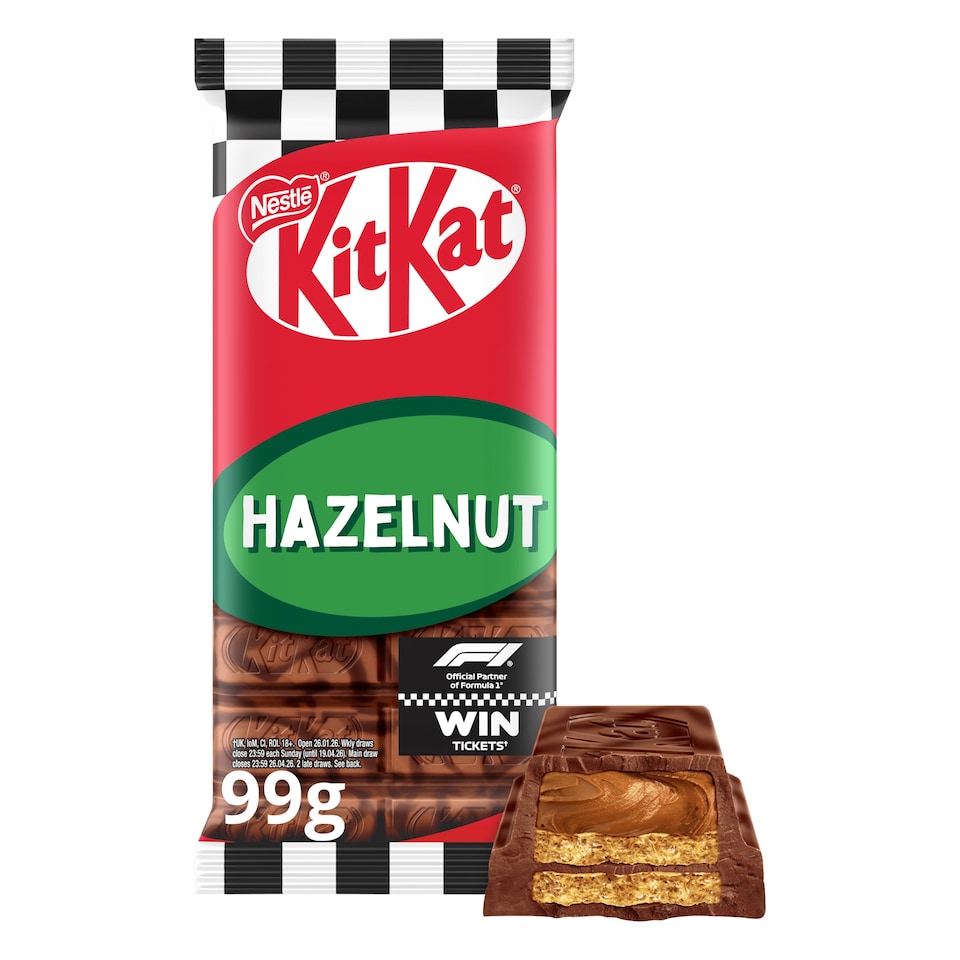 image 1 of KitKat Hazelnut Chocolate Sharing Bar 99g