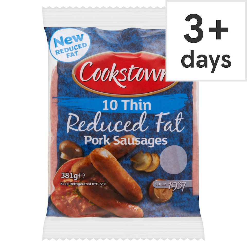 Cookstown Reduced Fat Thin Pork Sausages 381G