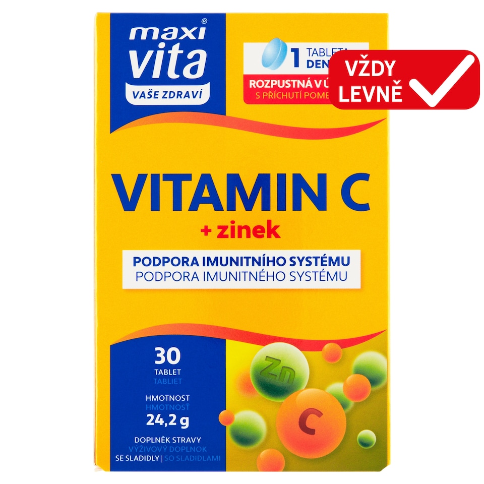 image 1 of Maxi Vita Vaše Zdraví Vitamin C + Zinc 30 Tablets 24.2g