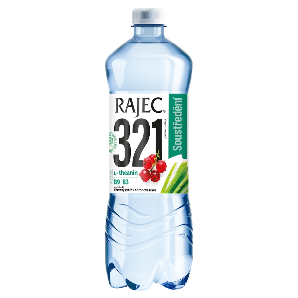 Rajec 321 jemně perlivý s příchutí červený rybíz + citronová tráva 0,75l