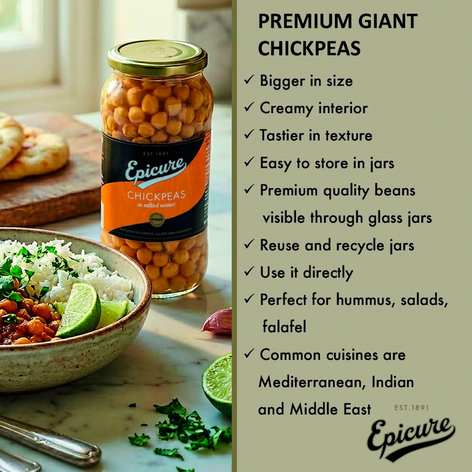 image 1 of Epicure Chickpeas in Salted Water 540g