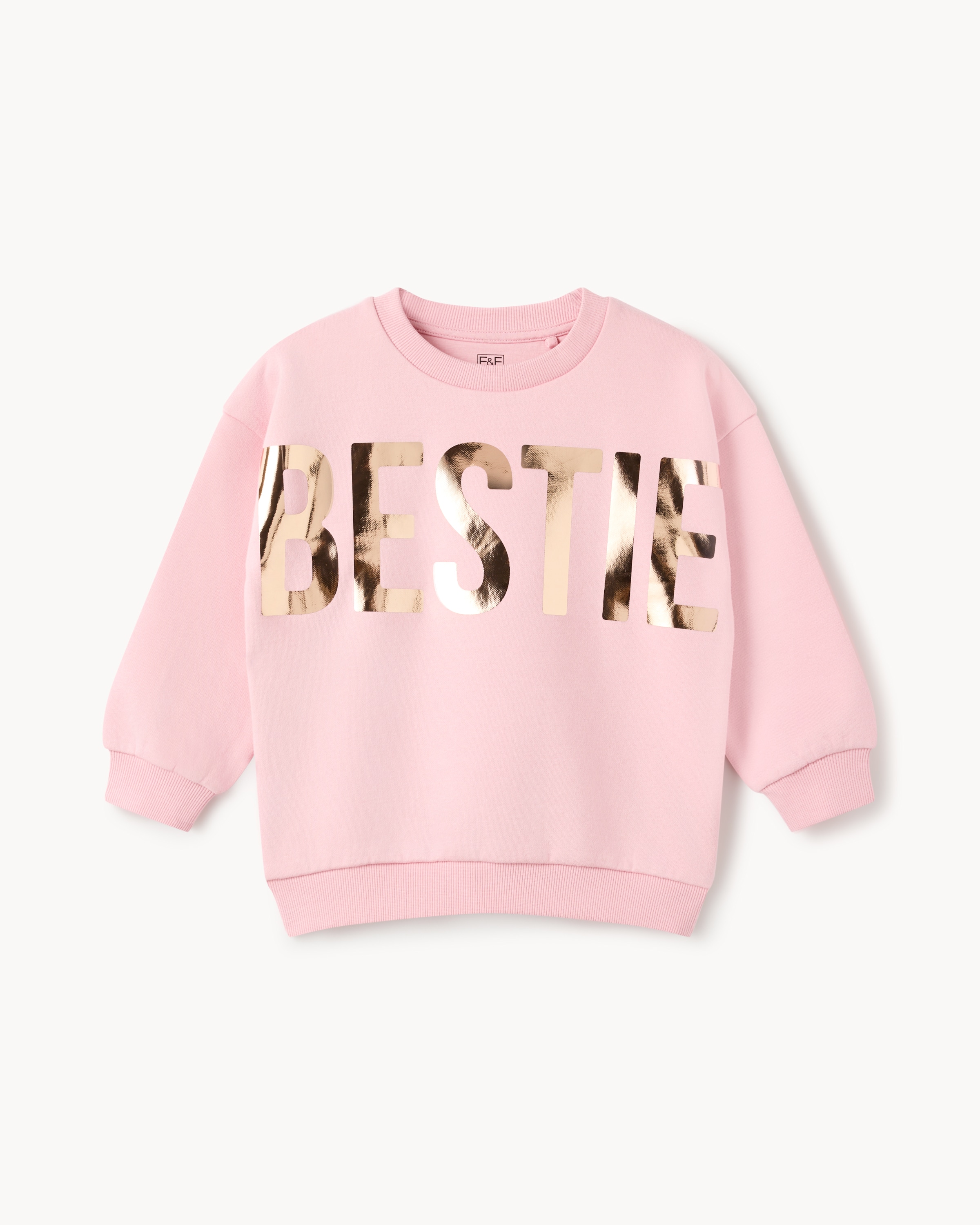 F&F Girls Cotton Rich Bestie Sweatshirt in Pink