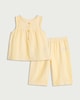 image 1 of F&F Baby 2-Piece Pure Cotton Striped Sleeveless Top and Trousers Set in Yellow