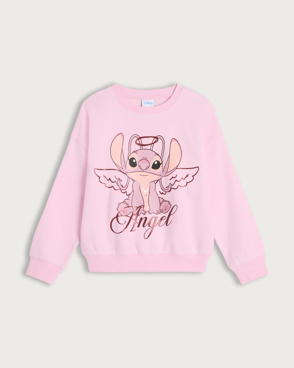 Disney Angel Cotton Rich Sweatshirt in Pink