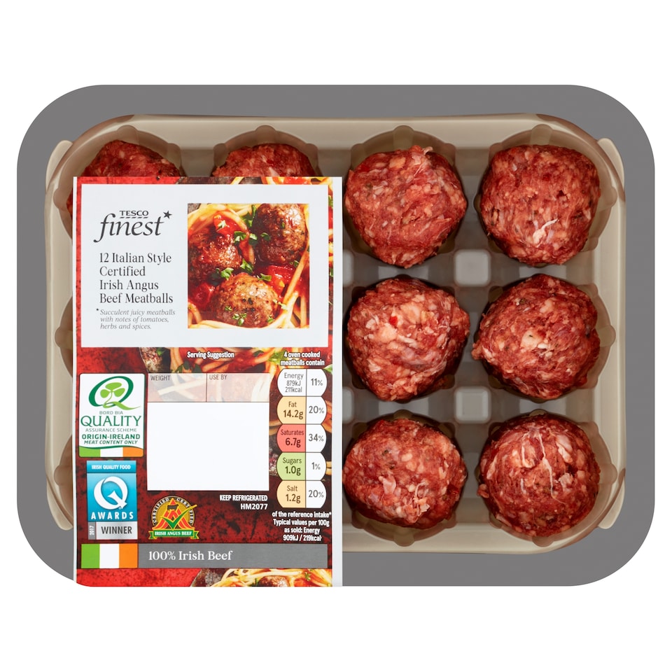 Tesco Finest* Irish Beef Meatballs World Taste Italian Herb300