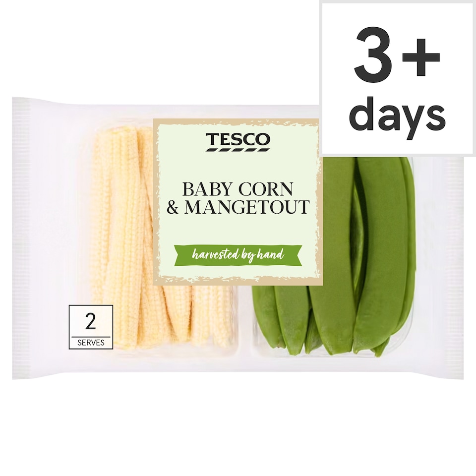 image 1 of Tesco Baby Corn and Mangetout 190g