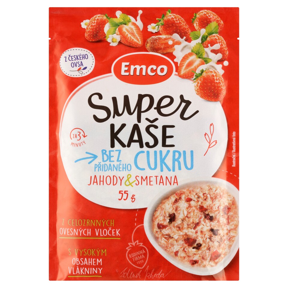 Emco Super Porridge Strawberries & Cream 55g