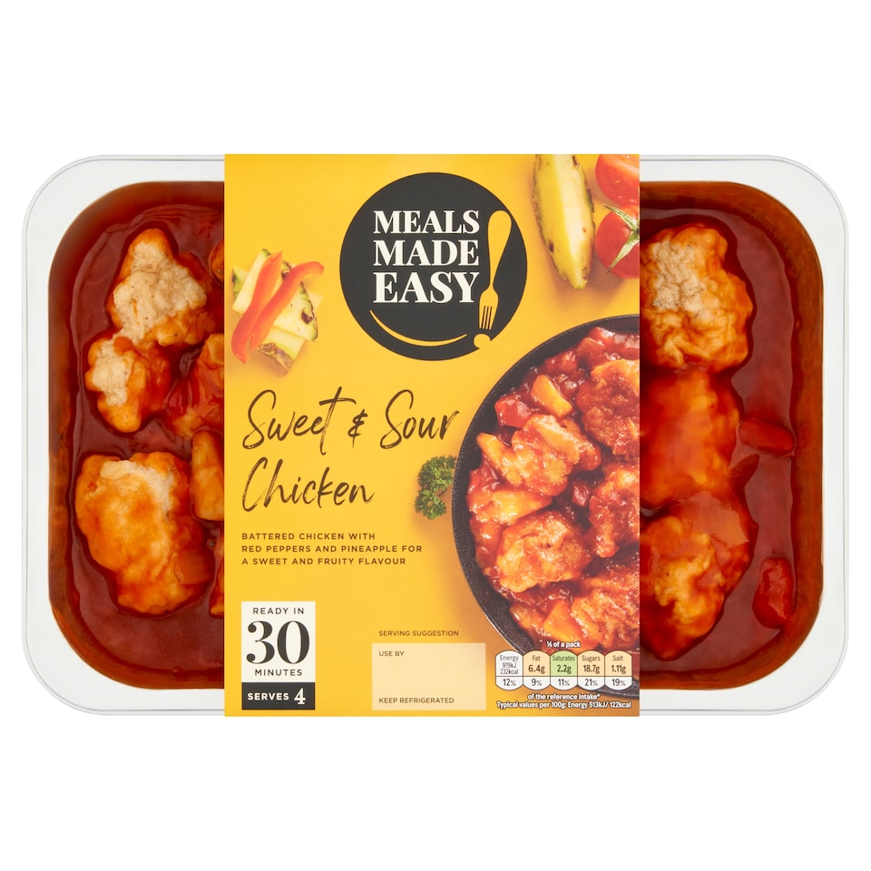 MEALS MADE EASY SWEET & SOUR CHICKEN 800G
