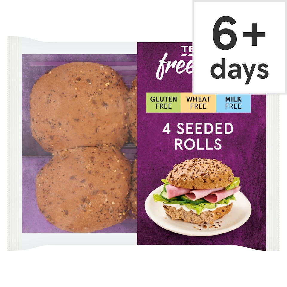 Tesco Free From Seeded Rolls 4 Pack