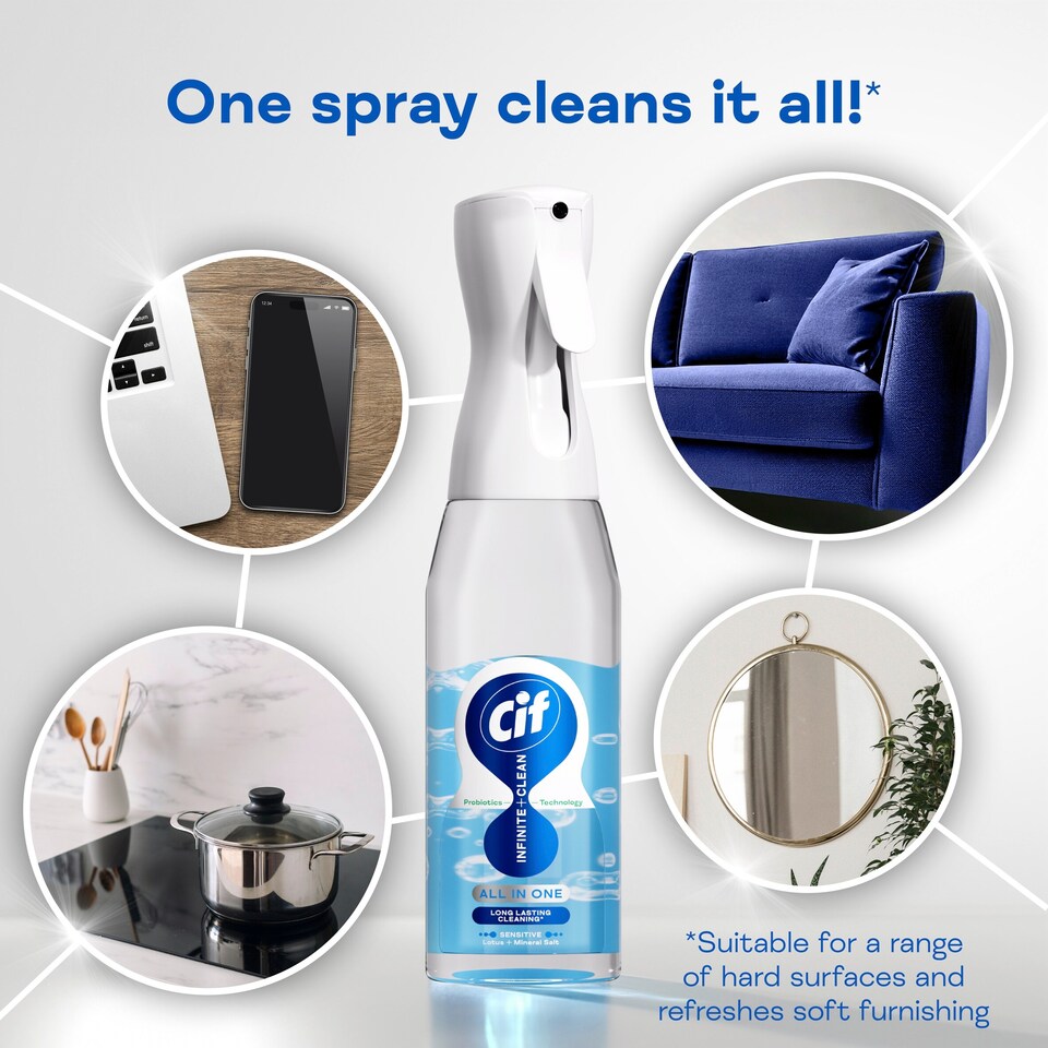 image 1 of Cif Infinite Clean All in One: Sensitive Lotus and Mineral Salts Spray 590ml