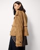 image 4 of F&F Faux Suede Cropped Trench Jacket in Med Nude