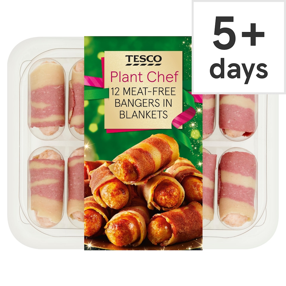 Tesco Plant Chef 12 Meat Free Bangers In Blankets 250g