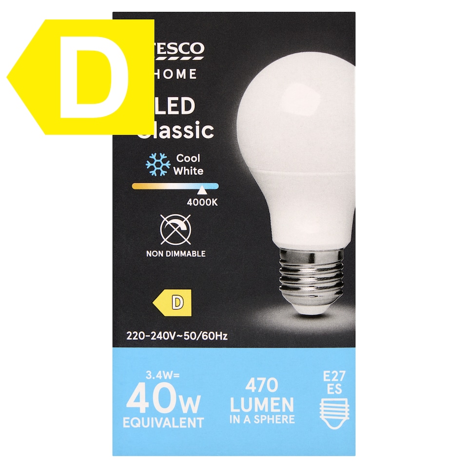 Tesco Home E27 ES 470 lm 40 W 4000K klasszik LED izzó  1. kép