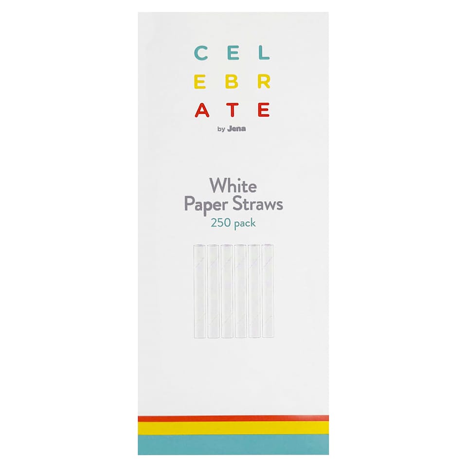 Celebrate by Jena White Straws 250pk