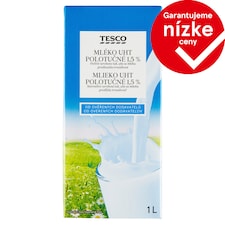 Tesco Mlieko UHT polotučné 1,5 % 1 l