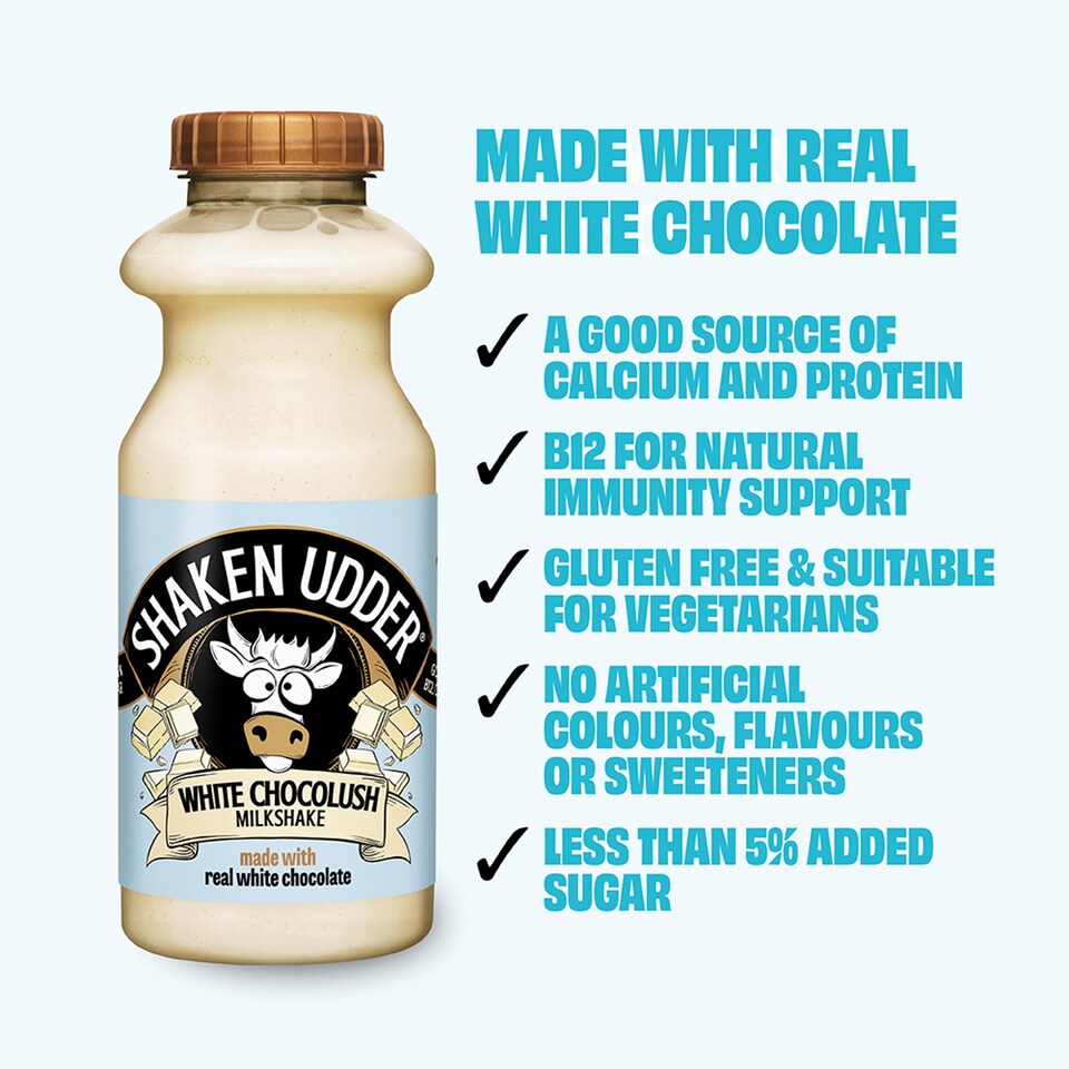 image 1 of Shaken Udder White Choc Milkshake 330ml