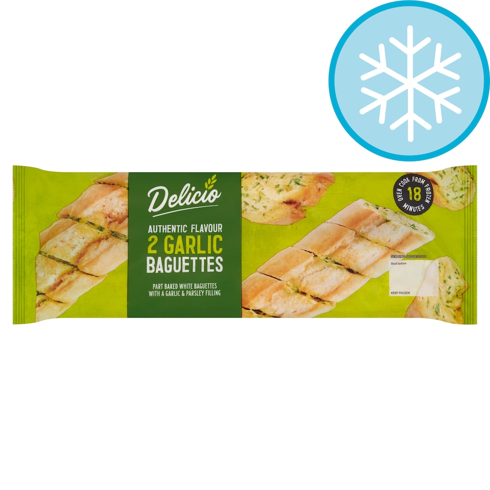 DELICIO 2 GARLIC BAGUETTES 338G