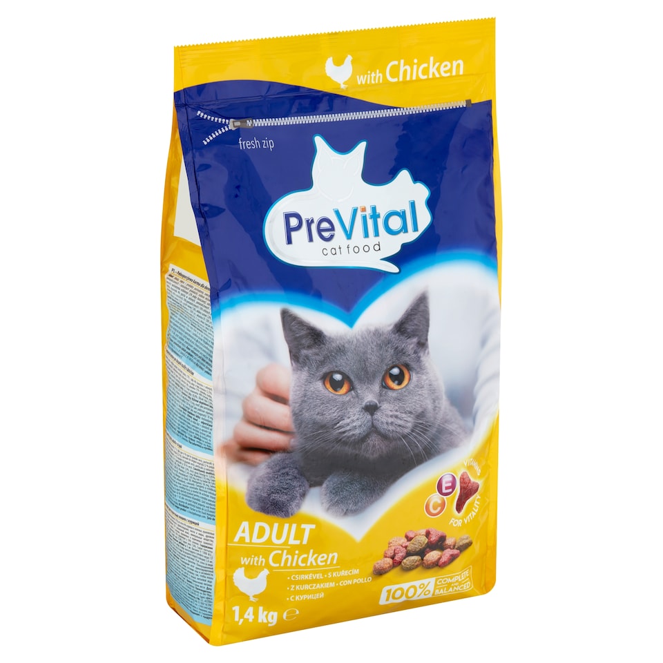 PreVital száraz macskaeledel, macskatáp felnőtt macskáknak csirkével 1,4 kg