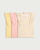 image 1 of F&F Baby 3-Pack Cotton Rich Ribbed Ruffle Sleeved T-Shirts in Yellow