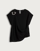 image 5 of F&F Draped Metal Detail Top in Black