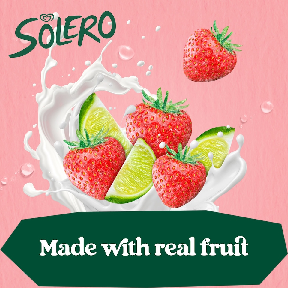 image 1 of Solero Strawberry Twist Ice Cream Lollies 3 x 90ml