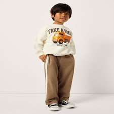 F&F Boys 2-Piece Cotton Rich Truck Sweatshirt and Joggers Set in Multi