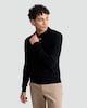 image 2 of F&F Pure Merino Wool Long Sleeved Polo Shirt in Black