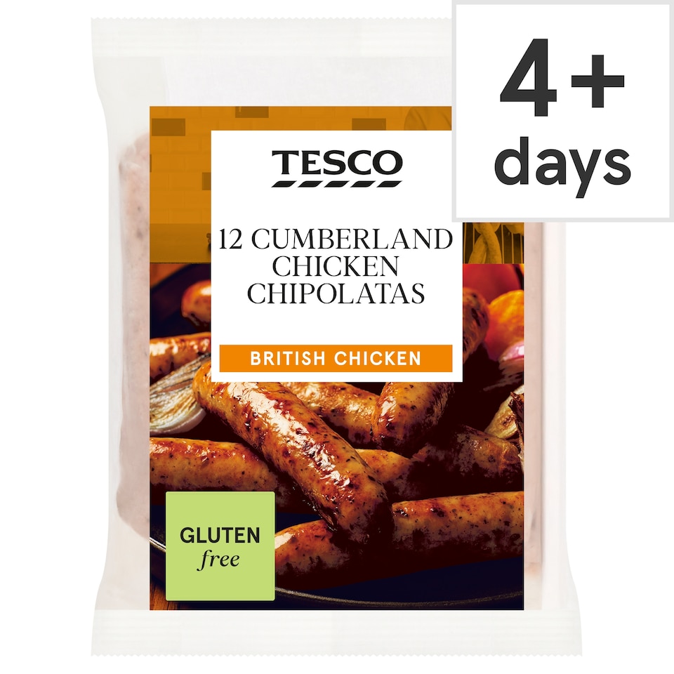 Tesco 12 Cumberland Chicken Chipolatas 375g