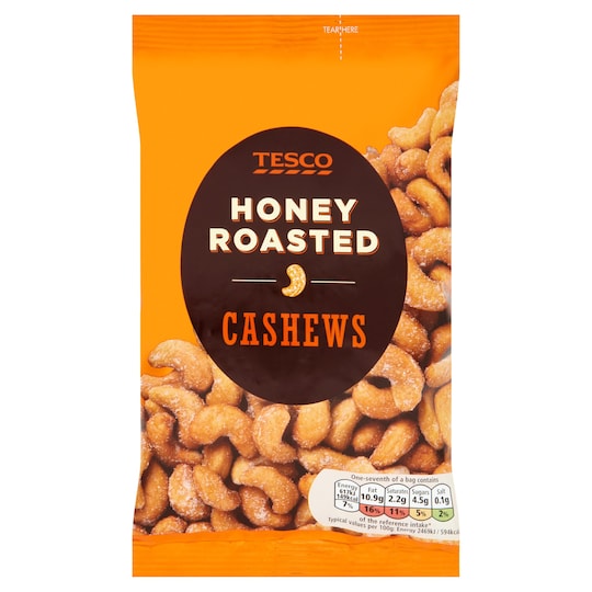 Tesco Honey Roasted Cashew Nuts 175G Tesco Groceries