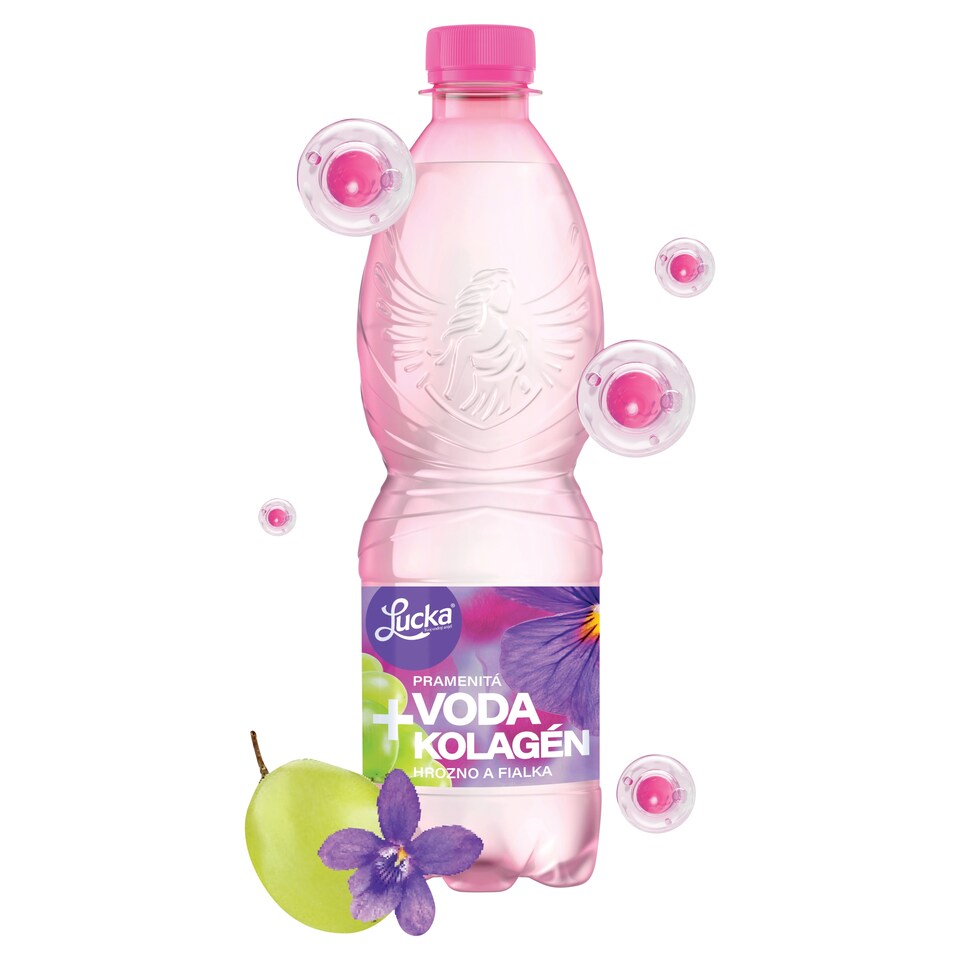 Lucka Tvoj vodný anjel Spring Water + Collagen Grape and Violet 0.5 L