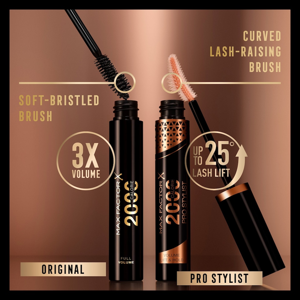 image 1 of Max Factor 2000 Pro Stylist Mascara Black Brown 9Ml