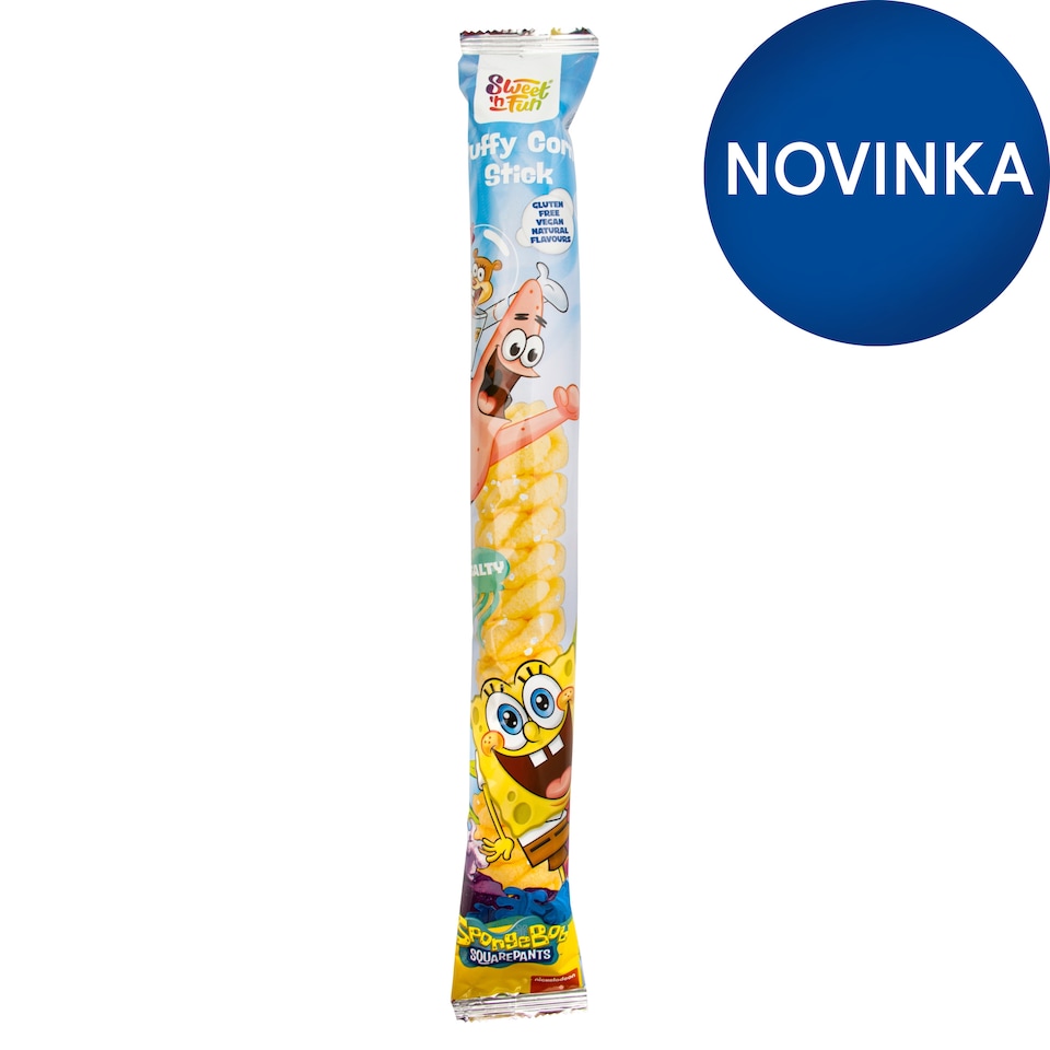 Sweet'n Fun Sponge Bob Squarepants extrudovaný kukuričný snack solený 25 g