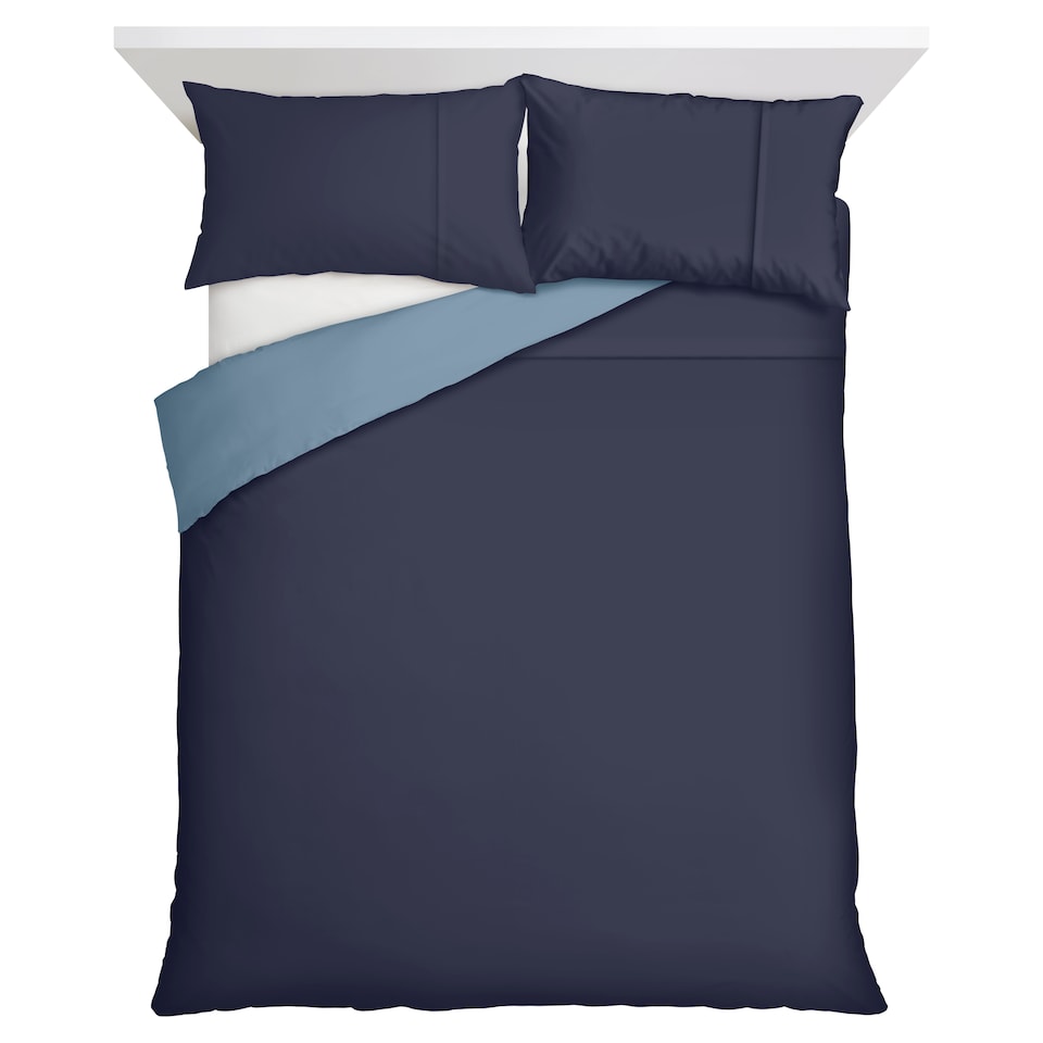 F&F Home Supersoft Blue Reversible Duvet Set Double