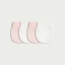 F&F Baby 2-Pack Pure Cotton Scratch Mittens in Pink