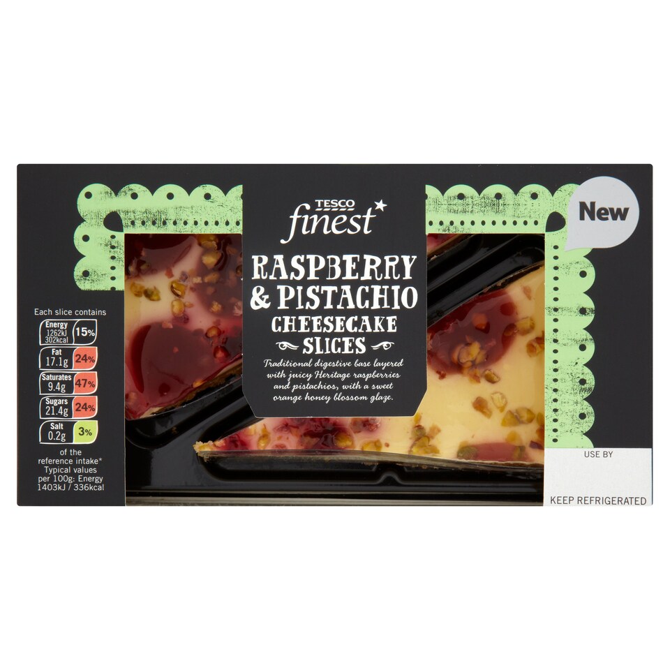 Tesco Finest Raspberry Cheesecake Slices 180G