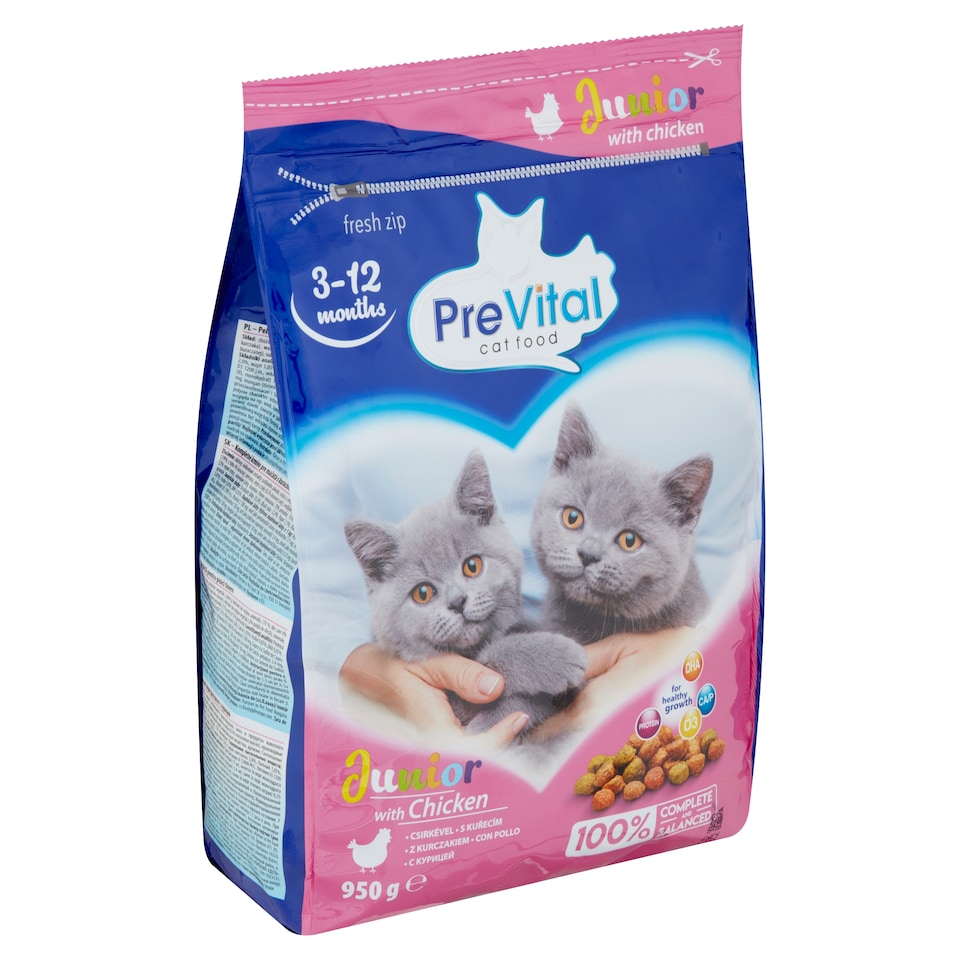 PreVital Junior száraz macskaeledel, macskatáp kölyök macskáknak csirkével 950 g 1. kép