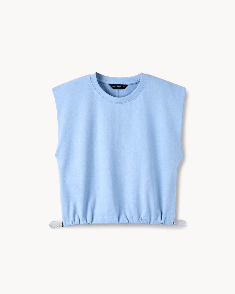 image 1 of F&F Pure Cotton Adjustable Hem Top in Blue