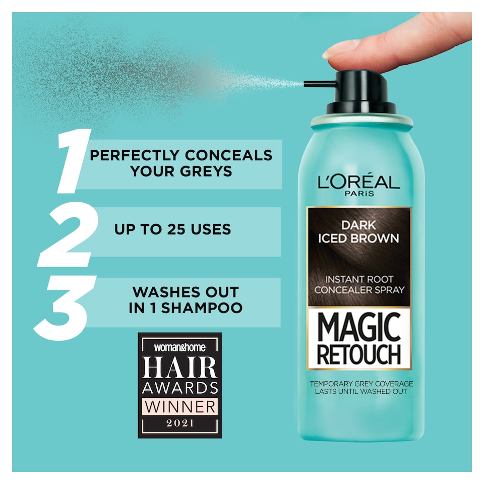 image 1 of L'Oreal Paris Magic Retouch 8 Dark Iced Brown Root Touch Up Spray 75ml