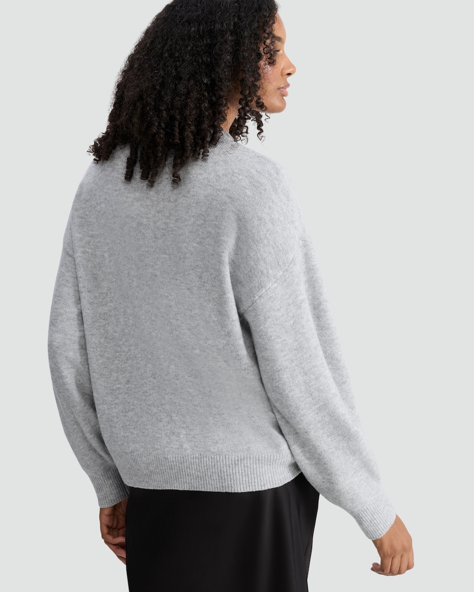 image 1 of F&F Knitted Paris Slogan Jumper with Wool in Grey