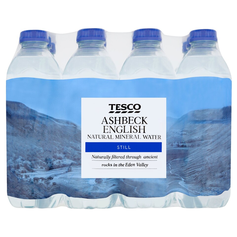Tesco Ashbeck Natural Mineral Still Water 12X500ml Tesco Groceries