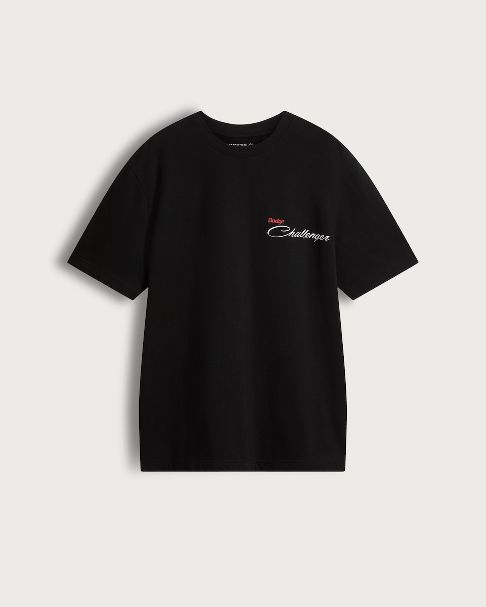 image 1 of F&F Dodge Challenger Born To Roar Slogan T-Shirt in Black