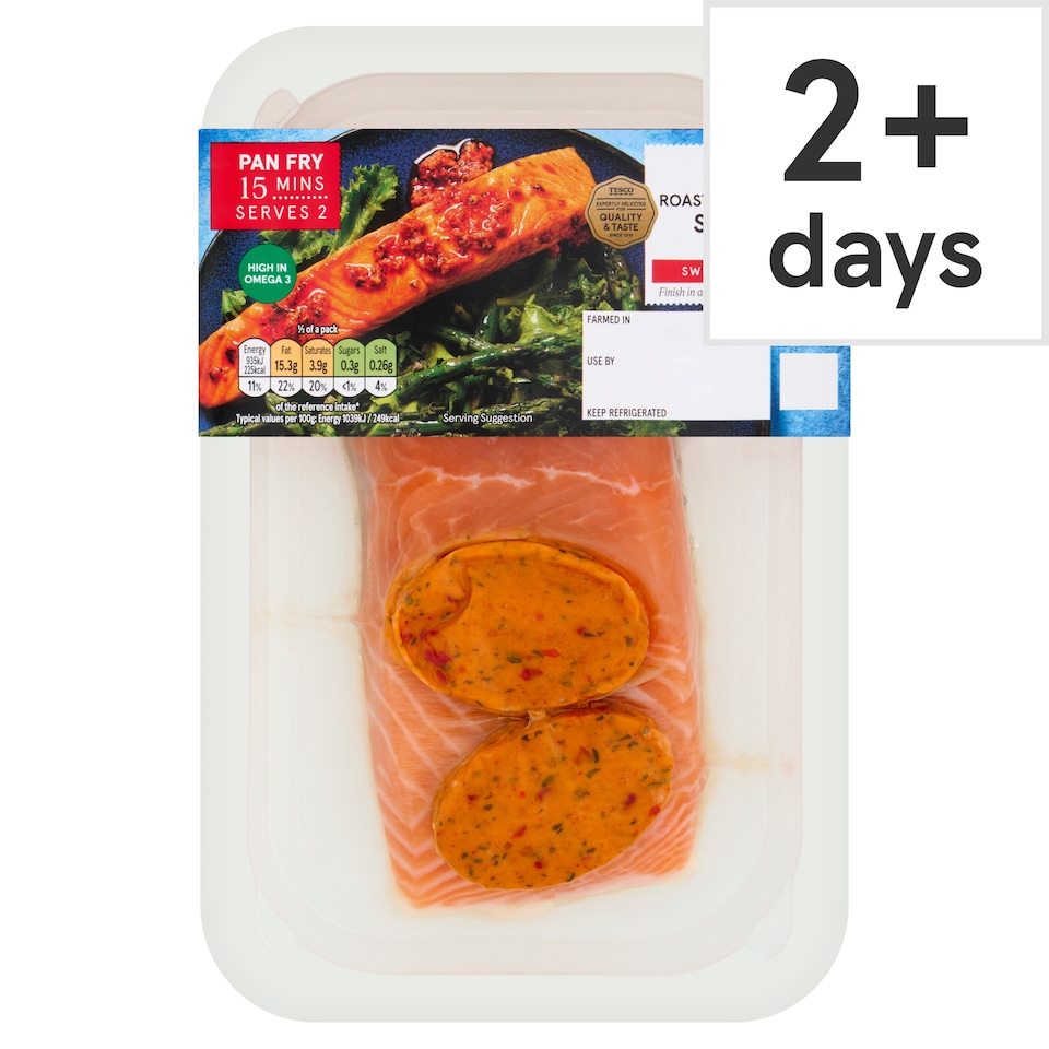 Tesco Roasted Red Pepper Salmon Fillets 230G