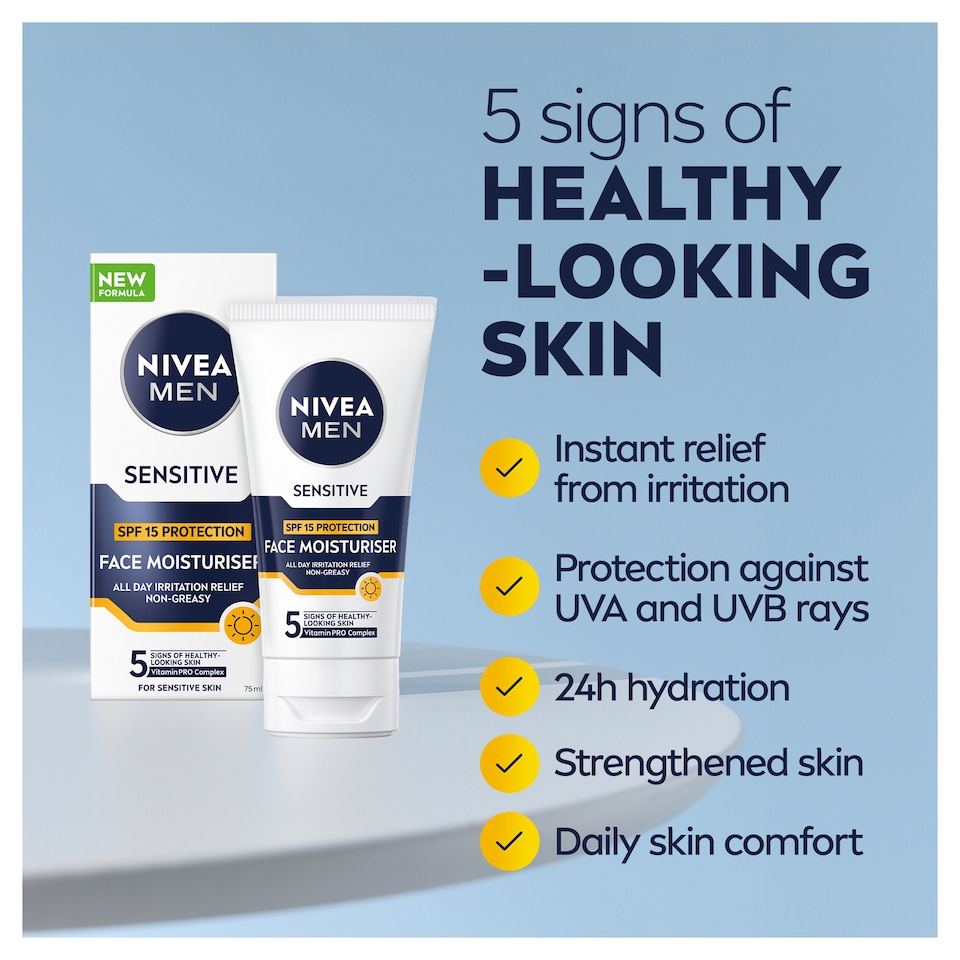 image 1 of NIVEA MEN Sensitive Moisturiser SPF15 75ml