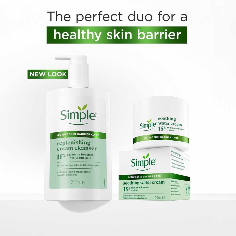 image 1 of Simple Replenishing Cream Face Cleanser for Hydrated Skin 240ml