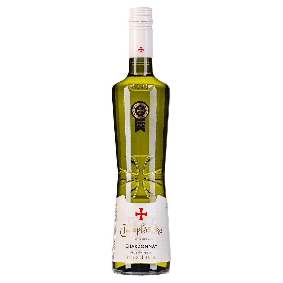 Templářské sklepy Čejkovice Chardonnay víno s přívlastkem pozdní sběr suché 0,75l
