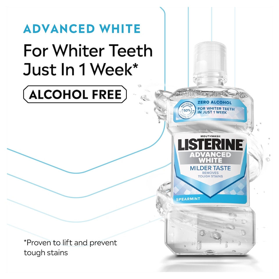 image 1 of Listerine Advanced White Milder Taste Mouthwash 500ml