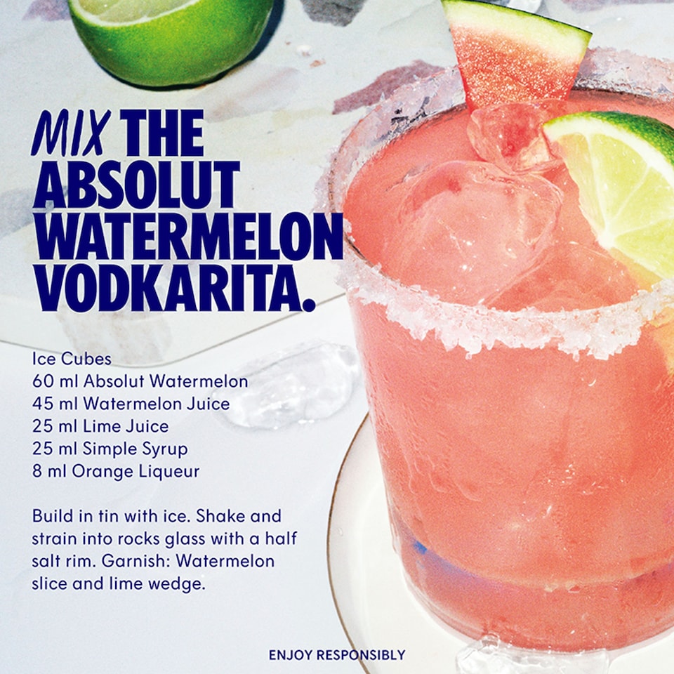image 1 of Absolut Watermelon Flavoured Vodka 70Cl