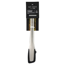 Go Cook Black Stainless Steel Tongs